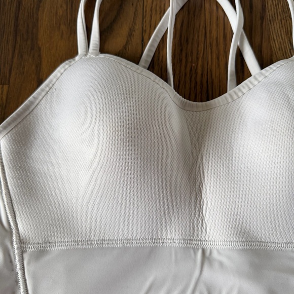 Lululemon Athletica Like a Cloud Longline Bra White Strappy Sports Size 4 or 6 - Picture 11 of 13